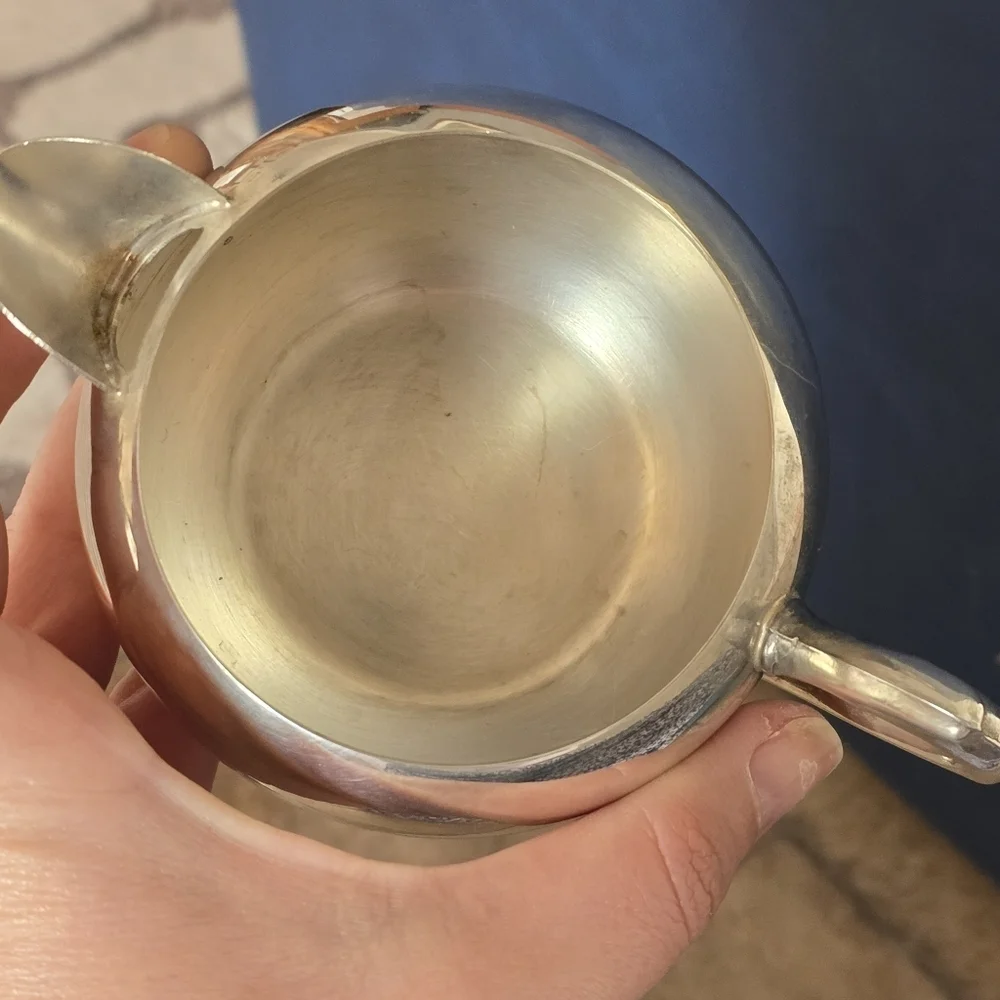 Silver Plated Sugar, Creamer and Covered Dish Set - Silver
